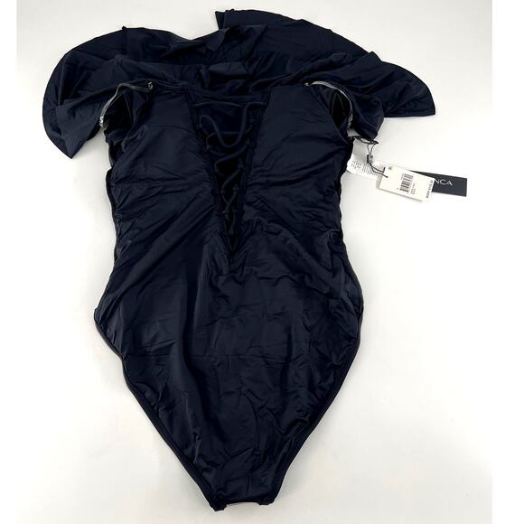 La Blanca Island Goddess Off Shoulder Ruffle One Piece Swimsuit 16 - Picture 7 of 12